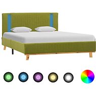 Bed frame with LED light green textile 120x200 cm - Bed Frame