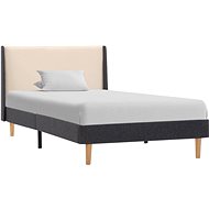 Bed frame cream textile 100x200 cm - Bed Frame