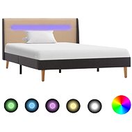 Bed frame with LED light cream textile 120x200 cm - Bed Frame