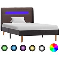 Bed frame with LED light taupe textile 90x200 cm - Bed Frame