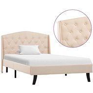 Bed frame cream textile 100x200 cm - Bed Frame