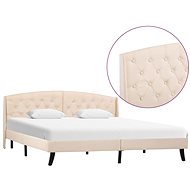 Bed frame cream textile 140x200 cm - Bed Frame