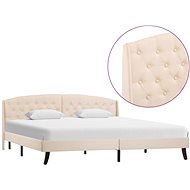 Bed frame cream textile 180x200 cm - Bed Frame