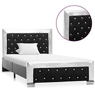 Bed frame black faux leather 100x200 cm - Bed Frame