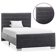 Bed frame gray faux brushed leather 100x200 cm - Bed Frame