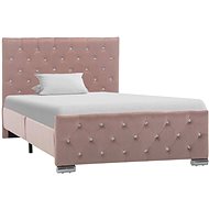 Bed frame pink textile 100x200 cm - Bed Frame