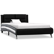 Bed frame black faux leather 90x200 cm - Bed Frame