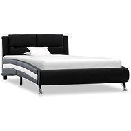 Bed frame black faux leather 100x200 cm - Bed Frame