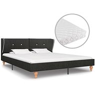 Bed with mattress dark gray jute 180x200 cm - Bed