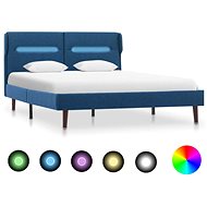 Bed frame with LED light blue textile 120x200 cm - Bed Frame