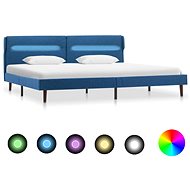 Bed frame with LED light blue textile 180x200 cm - Bed Frame