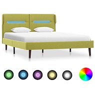 Bed frame with LED light green textile 120x200 cm - Bed Frame