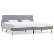 Bed frame light gray textile 160x200 cm - Bed Frame