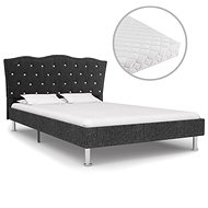 Bed with mattress dark gray textile 140x200 cm - Bed
