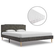Bed with mattress dark gray textile 140x200 cm - Bed