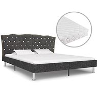 Bed with mattress dark gray textile 180x200 cm - Bed