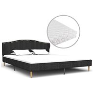 Bed with mattress dark gray textile 180x200 cm - Bed
