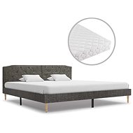 Bed with mattress dark gray textile 180x200 cm - Bed