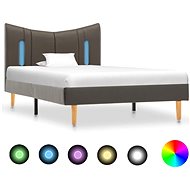 Bed frame with LED light anthracite faux leather 100x200 cm - Bed Frame