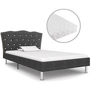Bed with mattress dark gray textile 90x200 cm - Bed