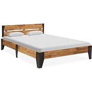Bed frame solid acacia wood brushed surface 120x200 cm - Bed Frame