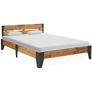 Bed frame solid acacia wood brushed surface 160x200 cm - Bed Frame