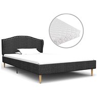 Bed with mattress dark gray textile 90x200 cm - Bed