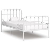 Rám postele s laťkovým roštem bílý kov 90 × 200 cm, 284601 - Bed