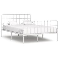 Rám postele s laťkovým roštem bílý kov 120 × 200 cm, 284603 - Postel