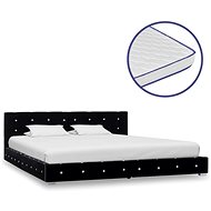 Bed with memory foam mattress black velvet 160x200 cm - Bed
