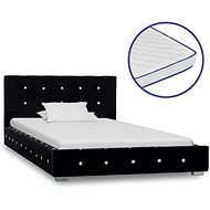 Bed with memory foam mattress black velvet 90x200 cm - Bed
