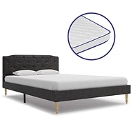 Bed with memory foam mattress black textile 120x200 cm - Bed