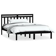 Rám postele černý masivní dřevo 150 × 200 cm King Size, 3100598 - Rám postele