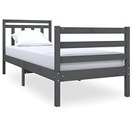 Rám postele šedý masivní dřevo 75 × 190 cm Small Single, 3100616 - Rám postele