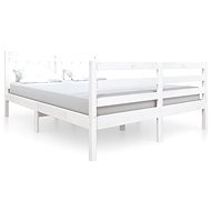 Rám postele bílý masivní dřevo 135 × 190 cm Double, 3100630 - Rám postele