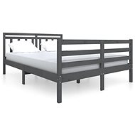 Rám postele šedý masivní dřevo 135 × 190 cm Double, 3100631 - Rám postele