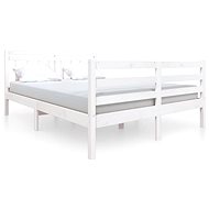 Rám postele bílý masivní dřevo 140 × 190 cm, 3100635 - Rám postele