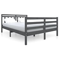Rám postele šedý masivní dřevo 140 × 190 cm, 3100636 - Rám postele