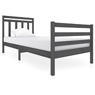 Rám postele šedý masivní dřevo 90 × 200 cm, 3100641 - Postel