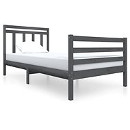 Rám postele šedý masivní dřevo 100 × 200 cm, 3100646 - Postel