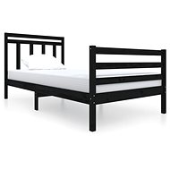 Rám postele černý masivní dřevo 100 × 200 cm, 3100648 - Postel