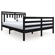 Rám postele černý masivní dřevo 150 × 200 cm King Size, 3100663 - Rám postele