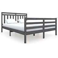 Rám postele šedý masivní dřevo 160 × 200 cm, 3100666 - Postel