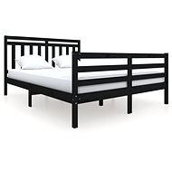 Rám postele černý masivní dřevo 160 × 200 cm, 3100668 - Postel