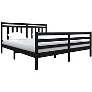 Rám postele černý masivní dřevo 180 × 200 cm Super King, 3100673 - Postel