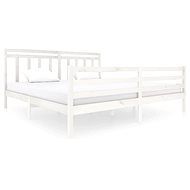 Rám postele bílý masivní dřevo 200 × 200 cm, 3100675 - Postel