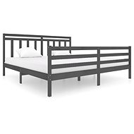 Rám postele šedý masivní dřevo 200 × 200 cm, 3100676 - Postel