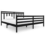 Rám postele černý masivní dřevo 200 × 200 cm, 3100678 - Postel