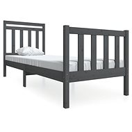 Rám postele šedý masivní dřevo 75 × 190 cm Small Single, 3100681 - Rám postele