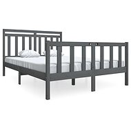 Rám postele šedý masivní dřevo 140 × 190 cm, 3100701 - Rám postele